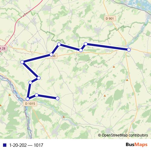 1-20-202 bus Line Map