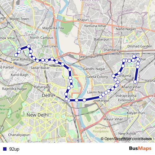 92up bus Line Map