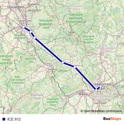 ICE 812 rail Line Map