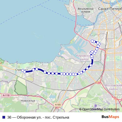 36 tram Line Map