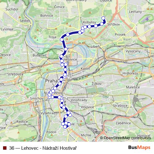 36 tram Line Map