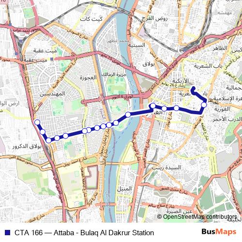CTA 166 bus Line Map
