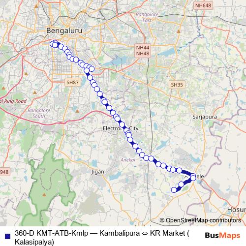 360-D KMT-ATB-Kmlp bus Line Map