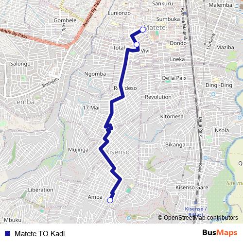 Matete TO Kadi bus Line Map