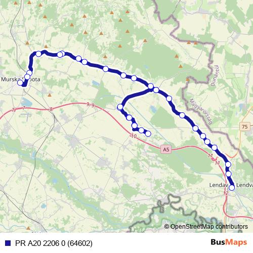 PR A20 2206 0 (64602) bus Line Map