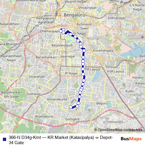366-N D34g-Kmt bus Line Map