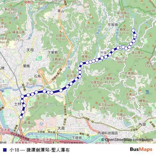 小18 bus Line Map