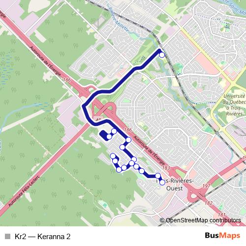 Kr2 bus Line Map