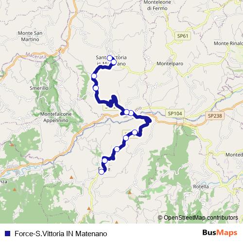 Force-S.Vittoria IN Matenano bus Line Map