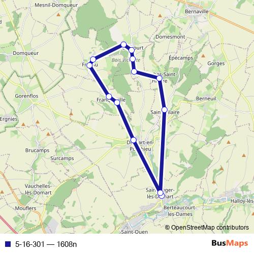 5-16-301 bus Line Map