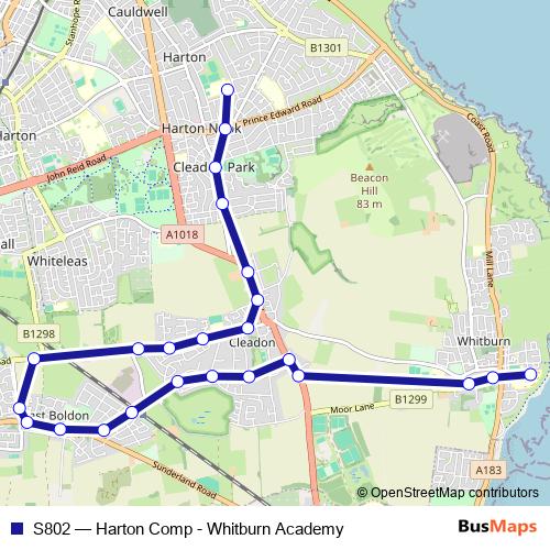 S802 bus Line Map