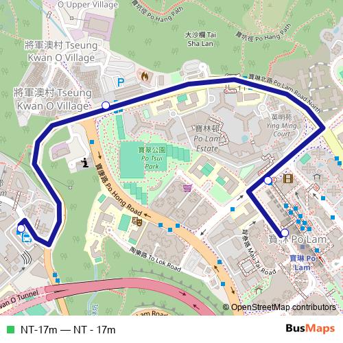 NT-17m bus Line Map