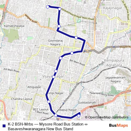 K-2 BSN-Mrbs bus Line Map