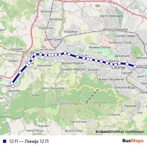 12 П bus Line Map