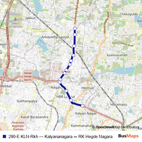 290-E KLN-Rkh bus Line Map