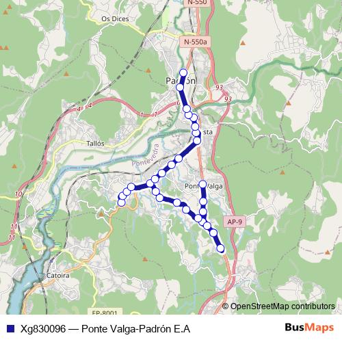 Xg830096 bus Line Map