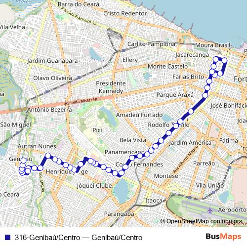 316-Genibaú/Centro bus Line Map