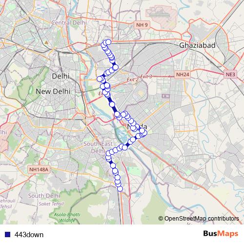 443down bus Line Map