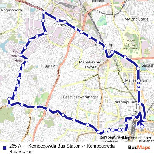 265-A bus Line Map