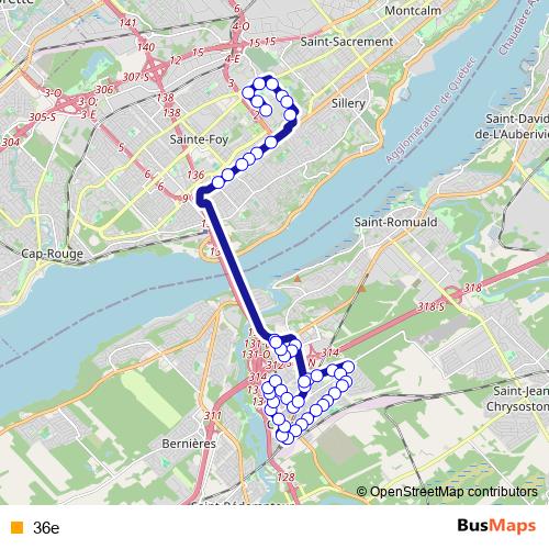 36e bus Line Map