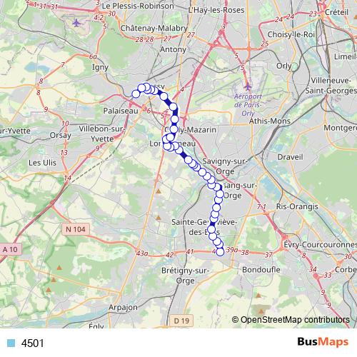 4501 bus Line Map