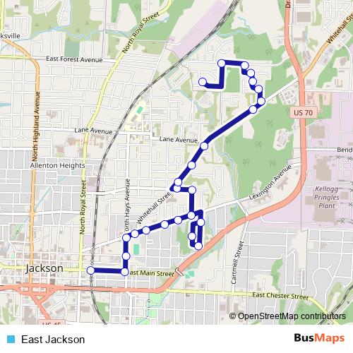 East Jackson bus Line Map