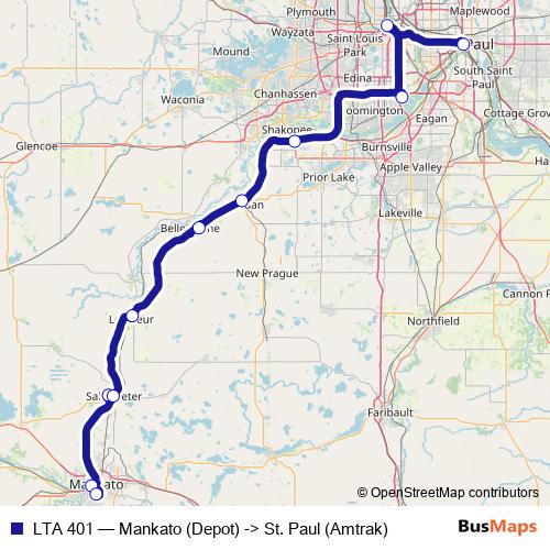 LTA 401 bus Line Map