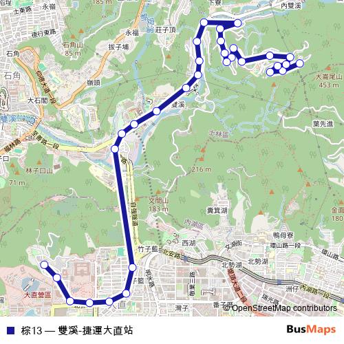 棕13 bus Line Map