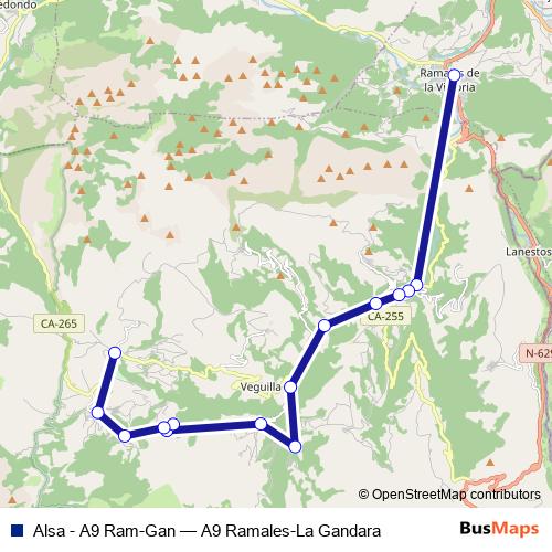 Alsa - A9 Ram-Gan bus Line Map