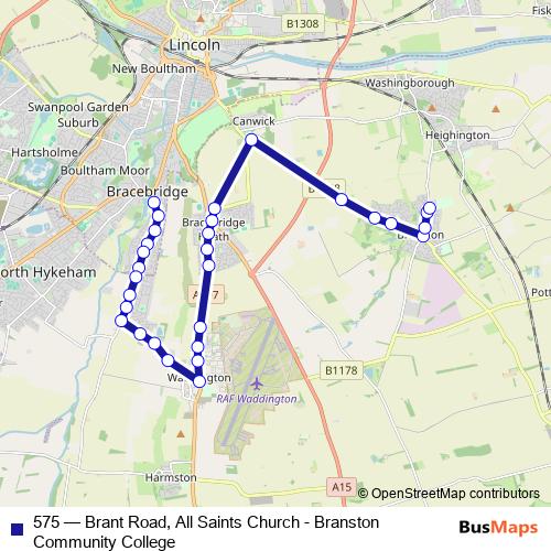 575 bus Line Map