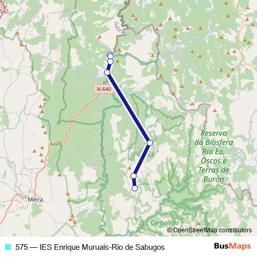 575 bus Line Map