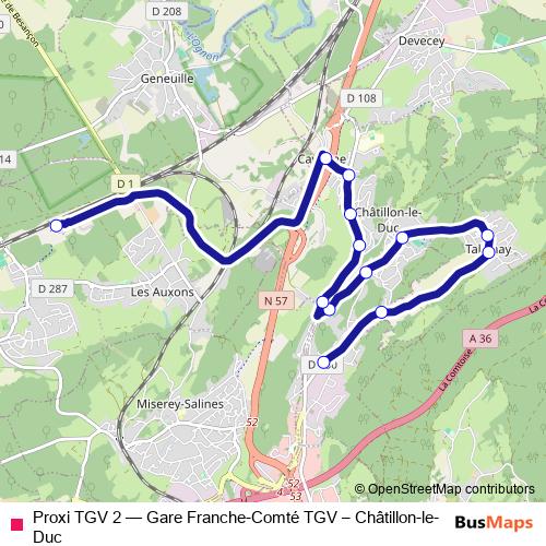 Proxi TGV 2 bus Line Map