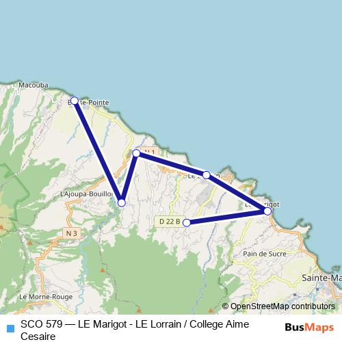 SCO 579 bus Line Map