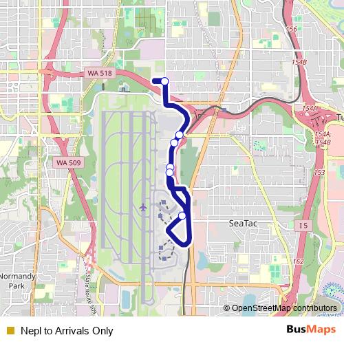Nepl to Arrivals Only bus Line Map