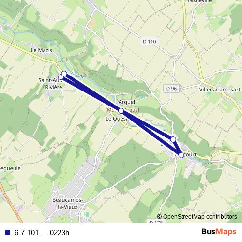 6-7-101 bus Line Map