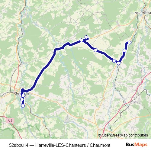 52sbou14 bus Line Map