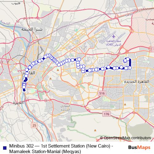 Minibus 302 bus Line Map