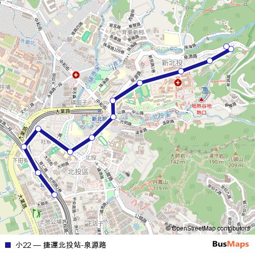 小22 bus Line Map