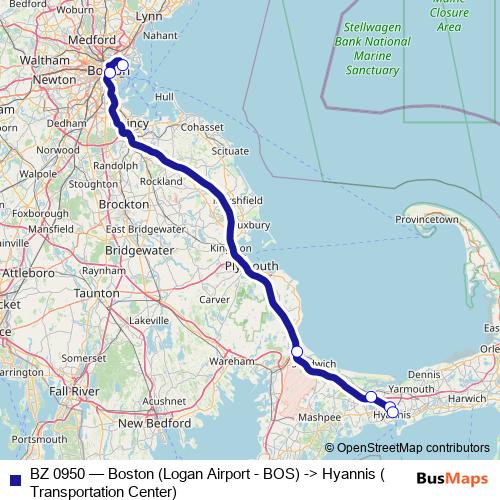 BZ 0950 bus Line Map