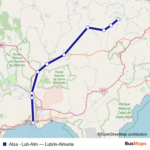 Alsa - Lub-Alm bus Line Map