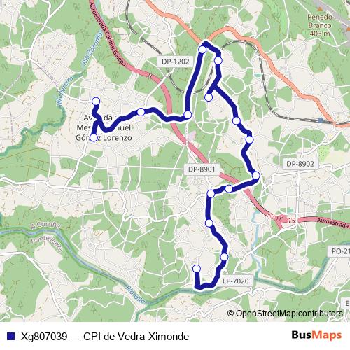Xg807039 bus Line Map