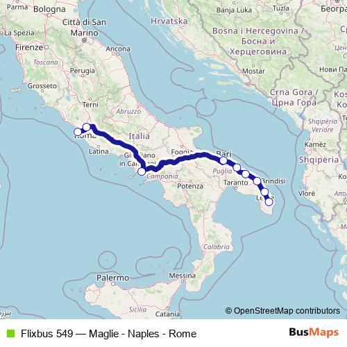 Flixbus 549 bus Line Map
