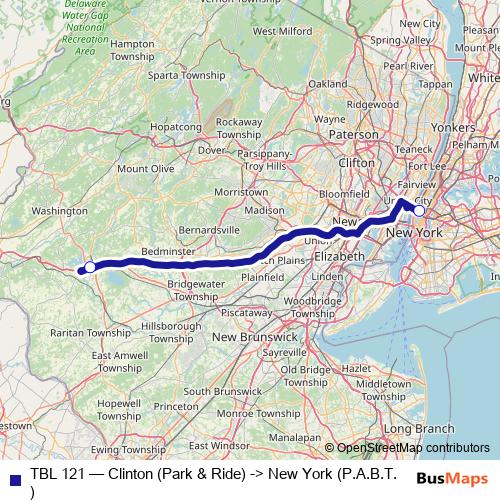 TBL 121 bus Line Map