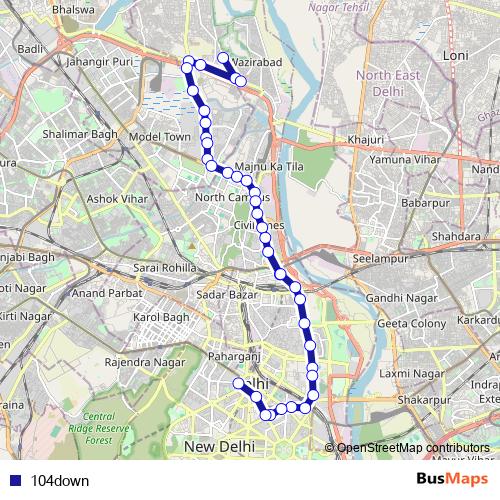 104down bus Line Map