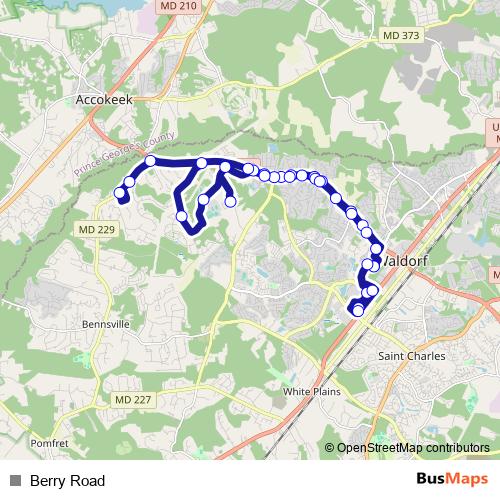 Berry Road bus Line Map