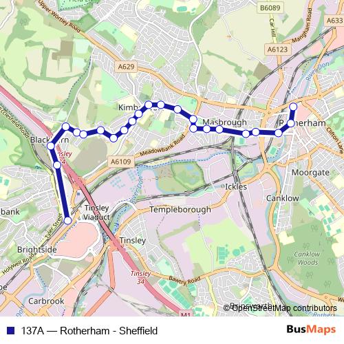 137A bus Line Map