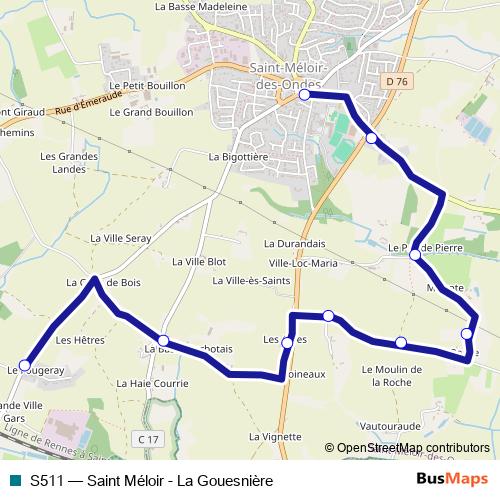 S511 bus Line Map