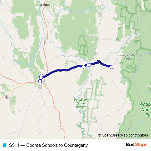 S511 bus Line Map