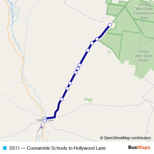 S511 bus Line Map