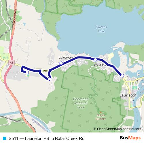 S511 bus Line Map